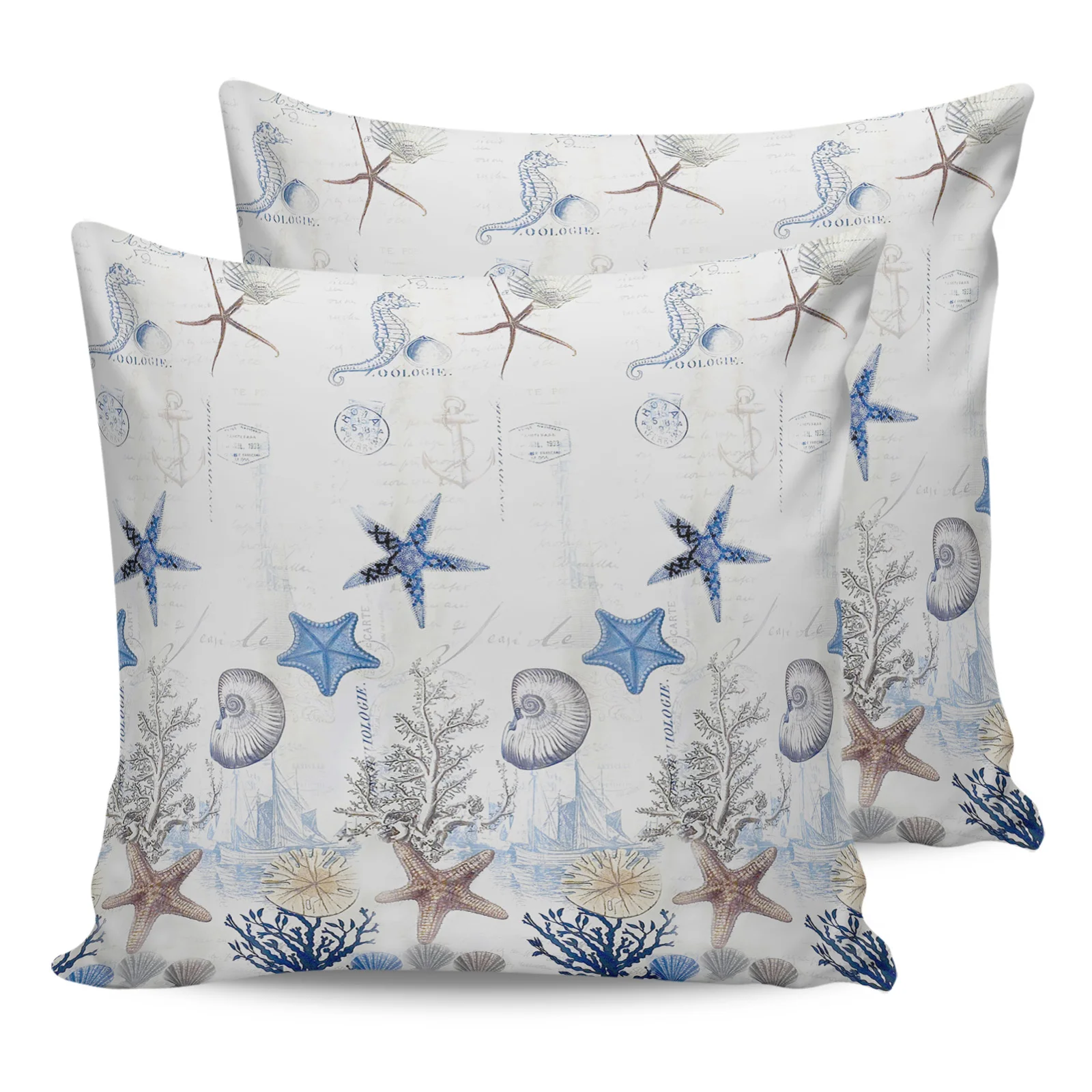 

2PC Pillowcase Ocean Starfish Shell Sofa Cushion Cover Bedding Dakimakura Pillow Cover House Home Decorative Pillow Cases