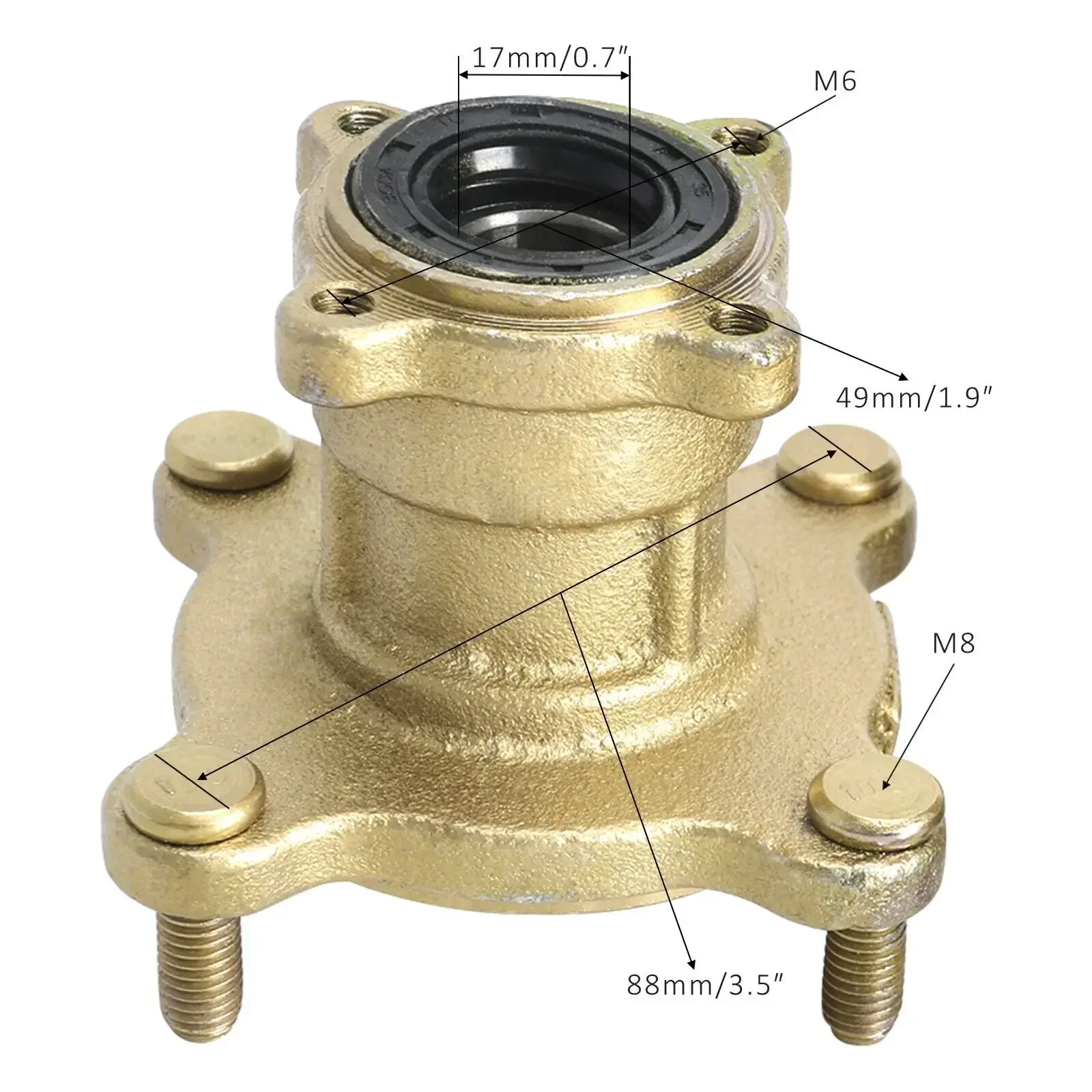 Go Kart 4-шпилька переднего дискового тормоза ступица обода колеса и шпиндель