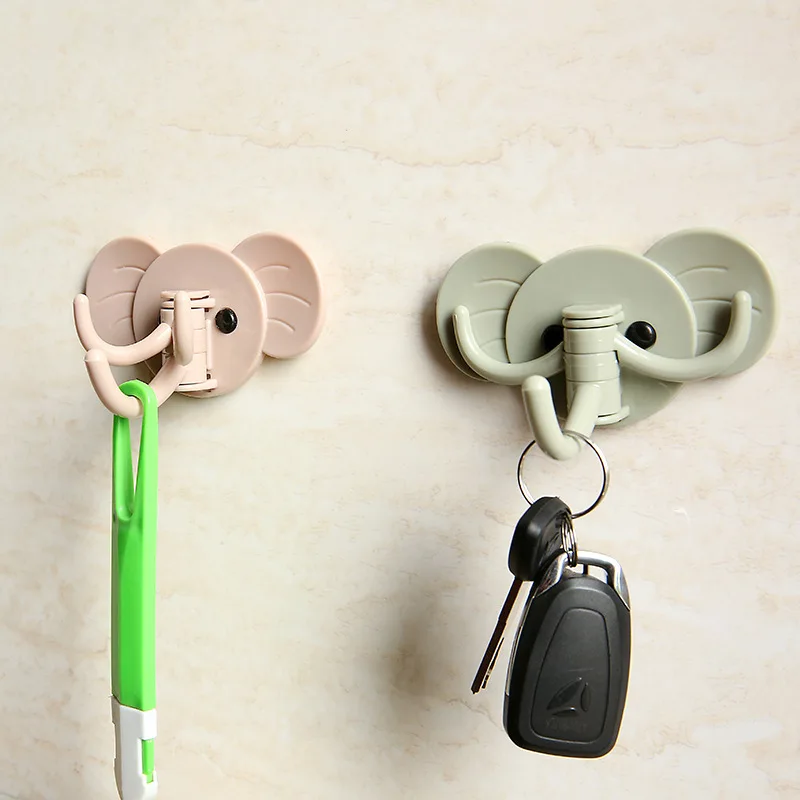 

2022 New Elephant Shape Strong Adhesive Wall Hanging Sticky Hook Kitchen Bathroom Wall Door Fashion Decor Seamless Hook