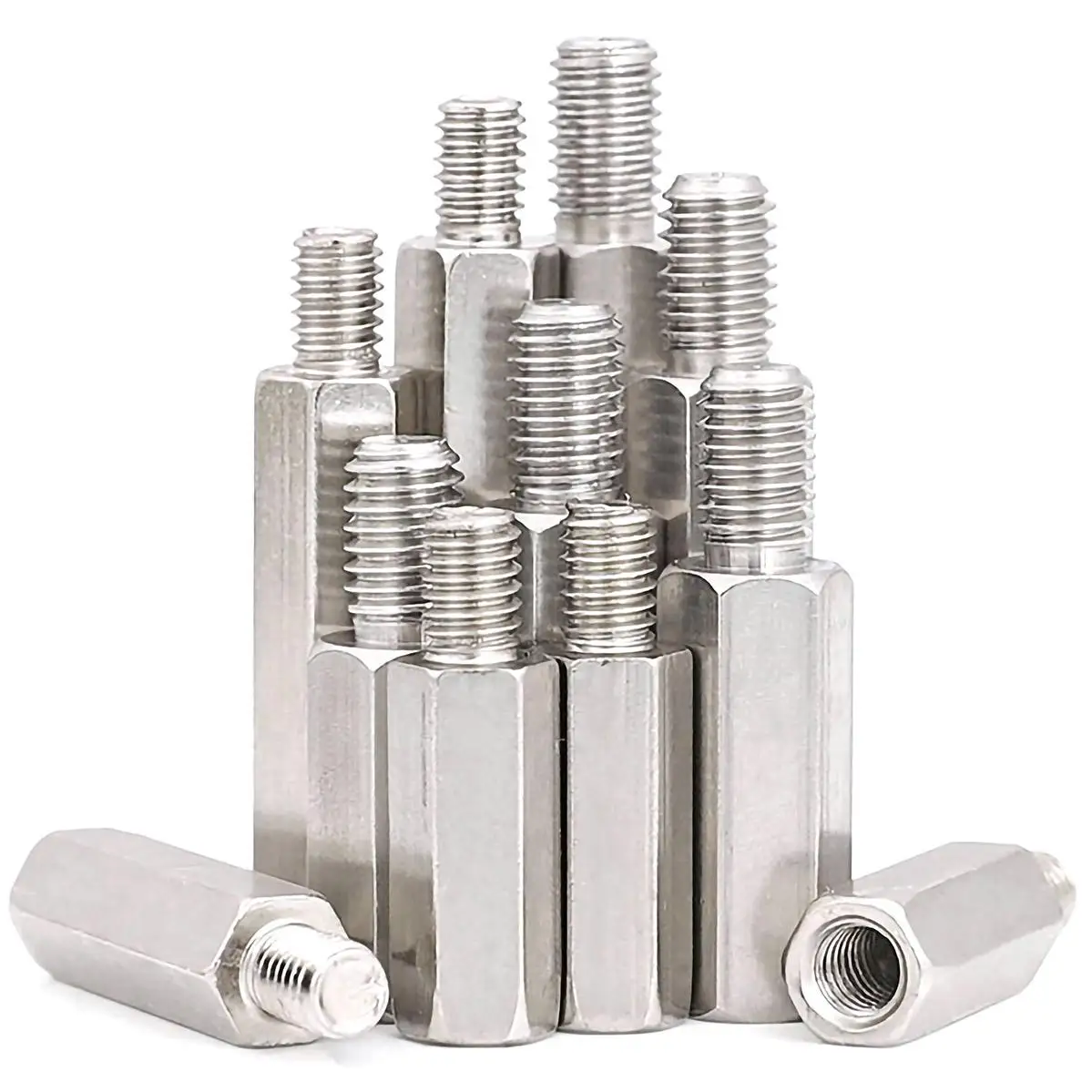 

M8 304 Stainless Hexagonal Single Pass Terminal Isolation Column Inner And Outer Teeth Male And Female Studs Anti-corrosion