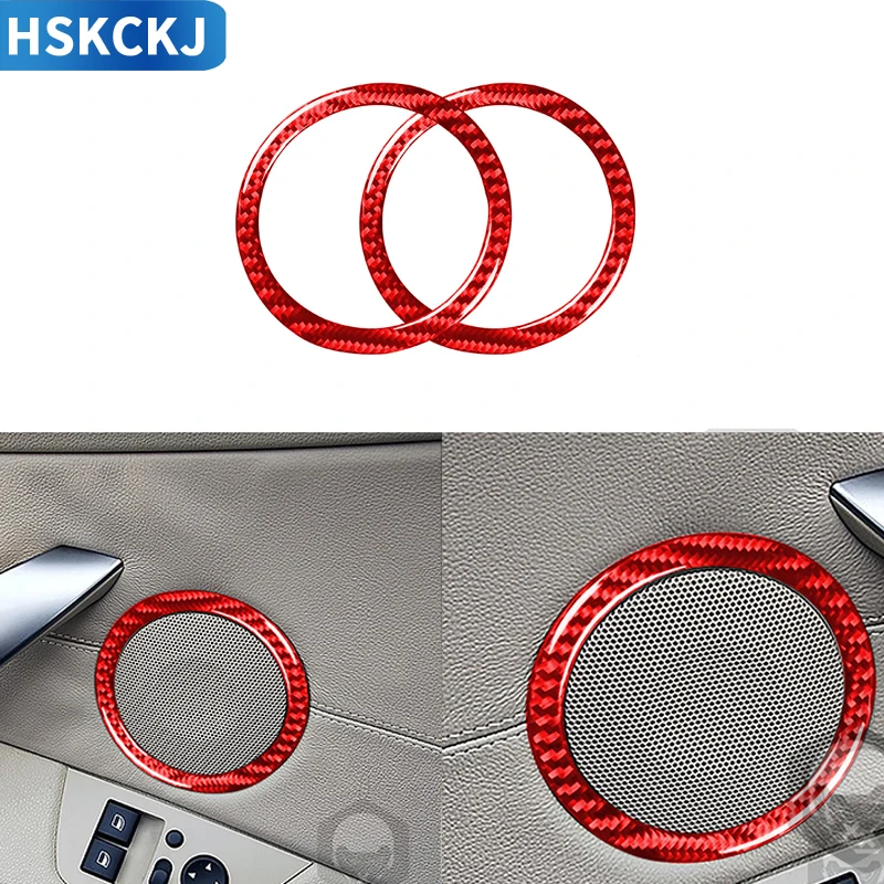 

Для BMW Z4 E85 2003-2008 Автомобильная Внутренняя дверь громкоговоритель стерео панели накладки Отделка красное углеродное волокно Декоративные наклейки аксессуары