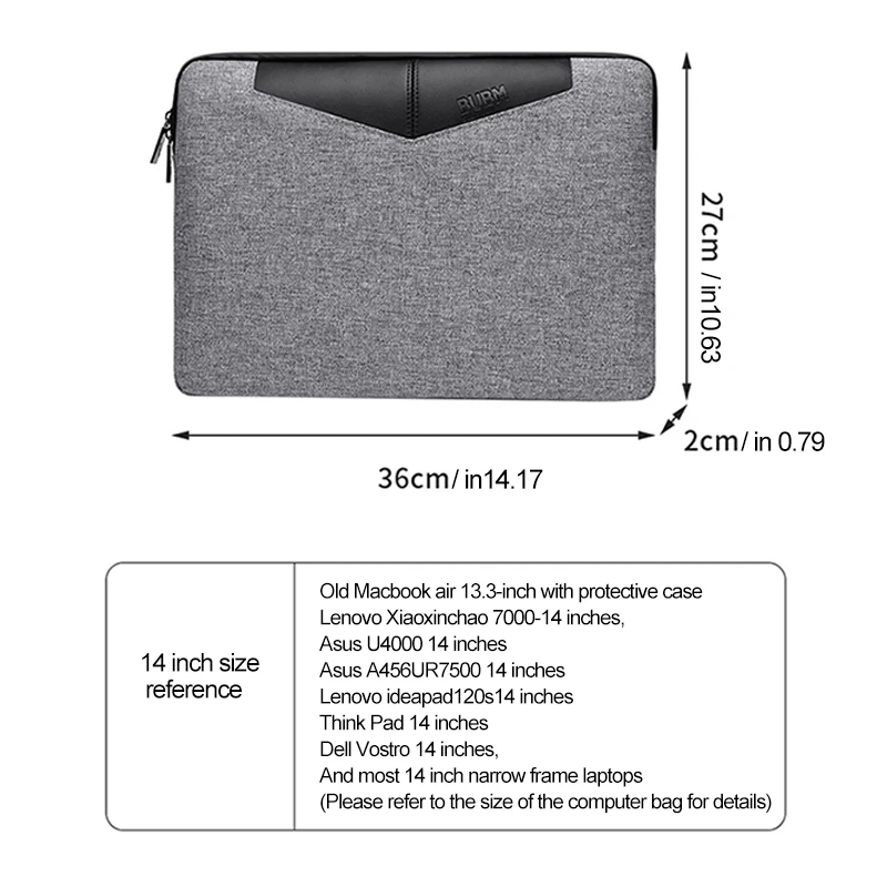 14inch Laptop Bag Waterproof Notebook Case Computer Handbag Carrying Bag Briefcase For Asus U4000 Thinkpad Dell Vostro