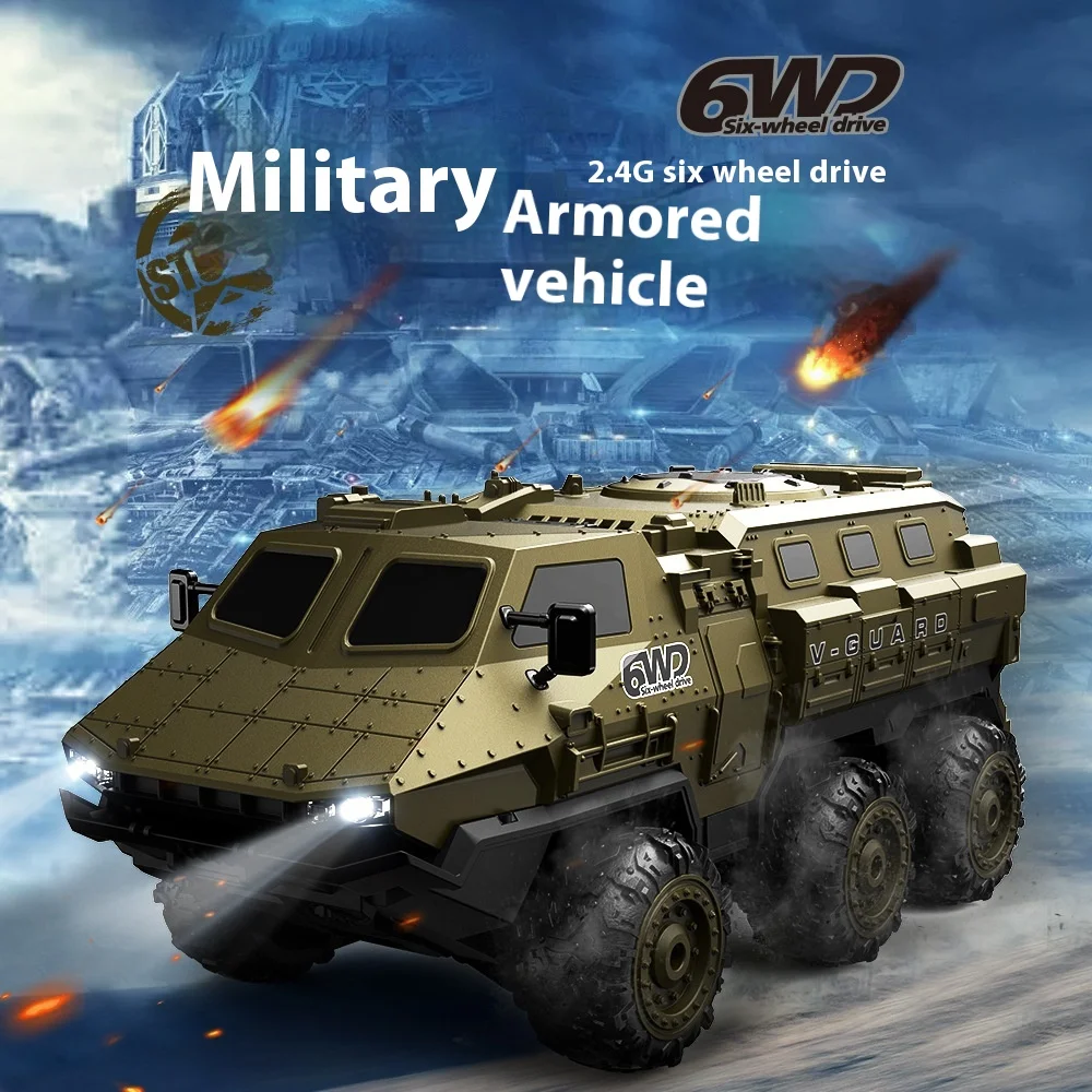Новый военный бронированный грузовик с дистанционным управлением 1:16 6WD 2 4 ГГц