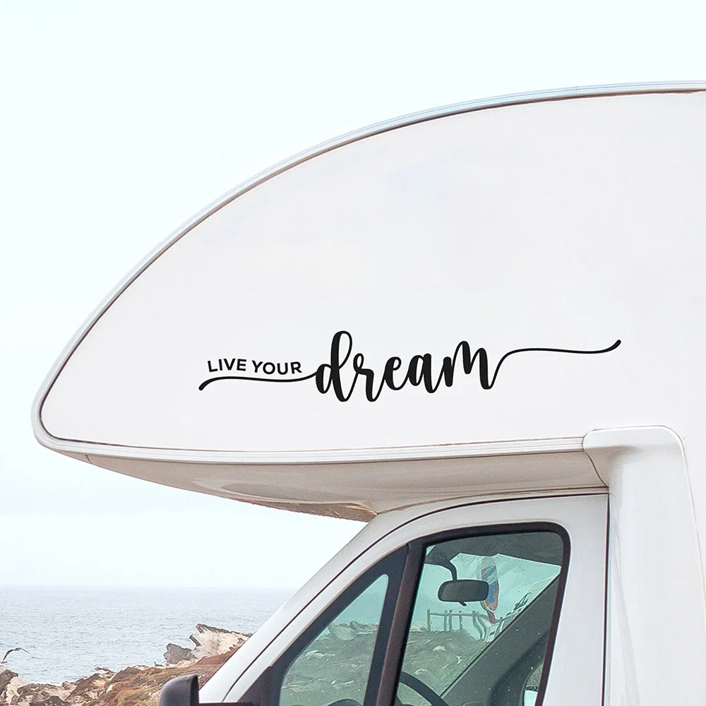 

Наклейка на автомобиль «живите своими мечтами», декоративные виниловые наклейки для жилых автофургонов, аксессуары, украшение для тюнинга