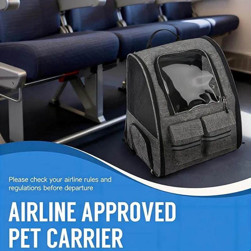 Фото Сумка-переноска для собак и кошек на колесах, из полиэстера, мягкая, складная, большая, для путешествий, с телескопической ручкой №4