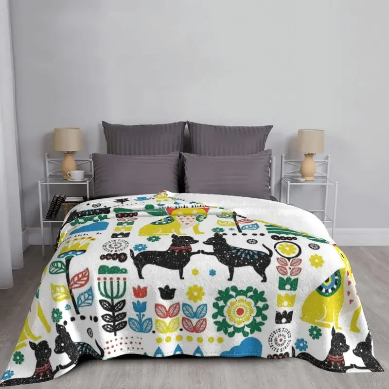 Скандинавский плед с собакой чихуахуа фланелевое одеяло милые Мультяшные