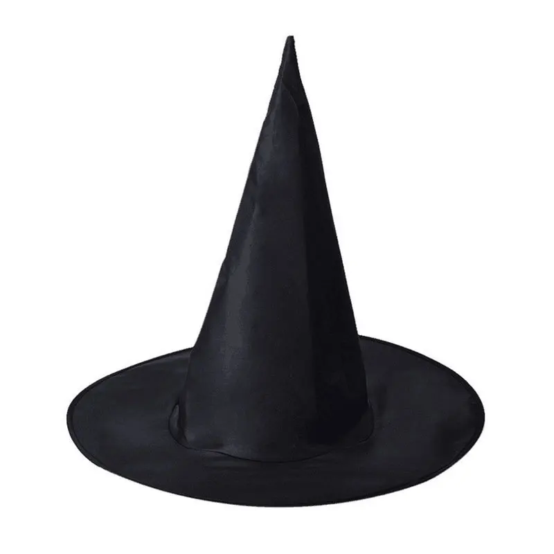 

Hot Sale Halloween Hat Black Adult Female Witch Hat Halloween Fancy Dress Party Costume Accessory Fashion Peaked Hat