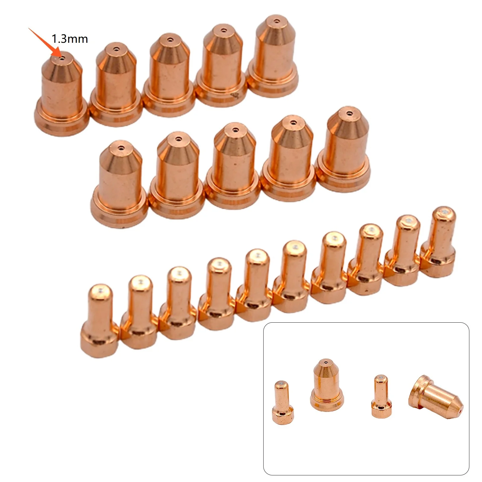 

Welding Equipment Plasma Torch Nozzle 20pcs/set 52558 51311.12 Copper Electrode PT-80 70-80A Plasma Cutter Torch