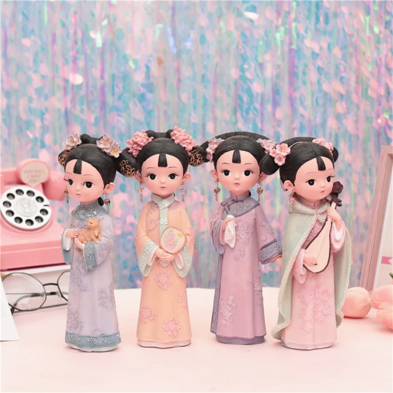 

Creative Gifts Statues And Sculptures Court Style Girl Ornaments I Am Gege Retro Decorative Dolls Girls Room Ornaments