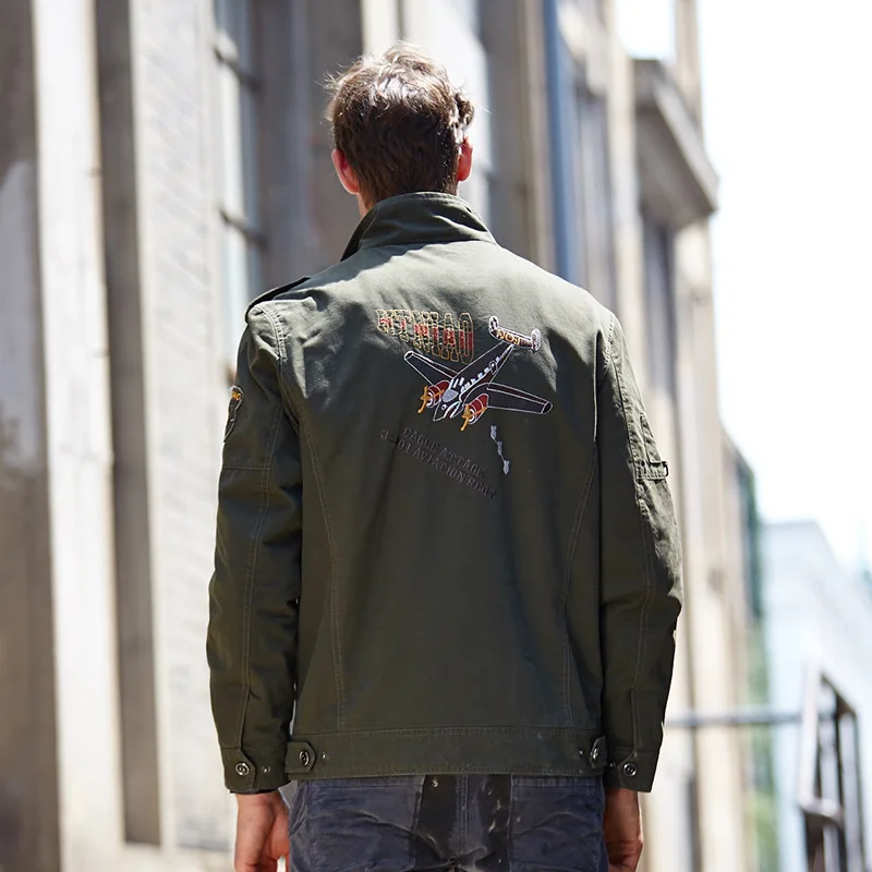 Мужская куртка-бомбер в стиле милитари стильная повседневная куртка на заказ