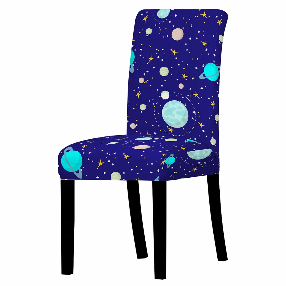 

Cartoon Galaxy Planet Pattern Print Chair Cover Dustproof Anti-dirty Removable Office Chair Protector Case Chairs Living Room