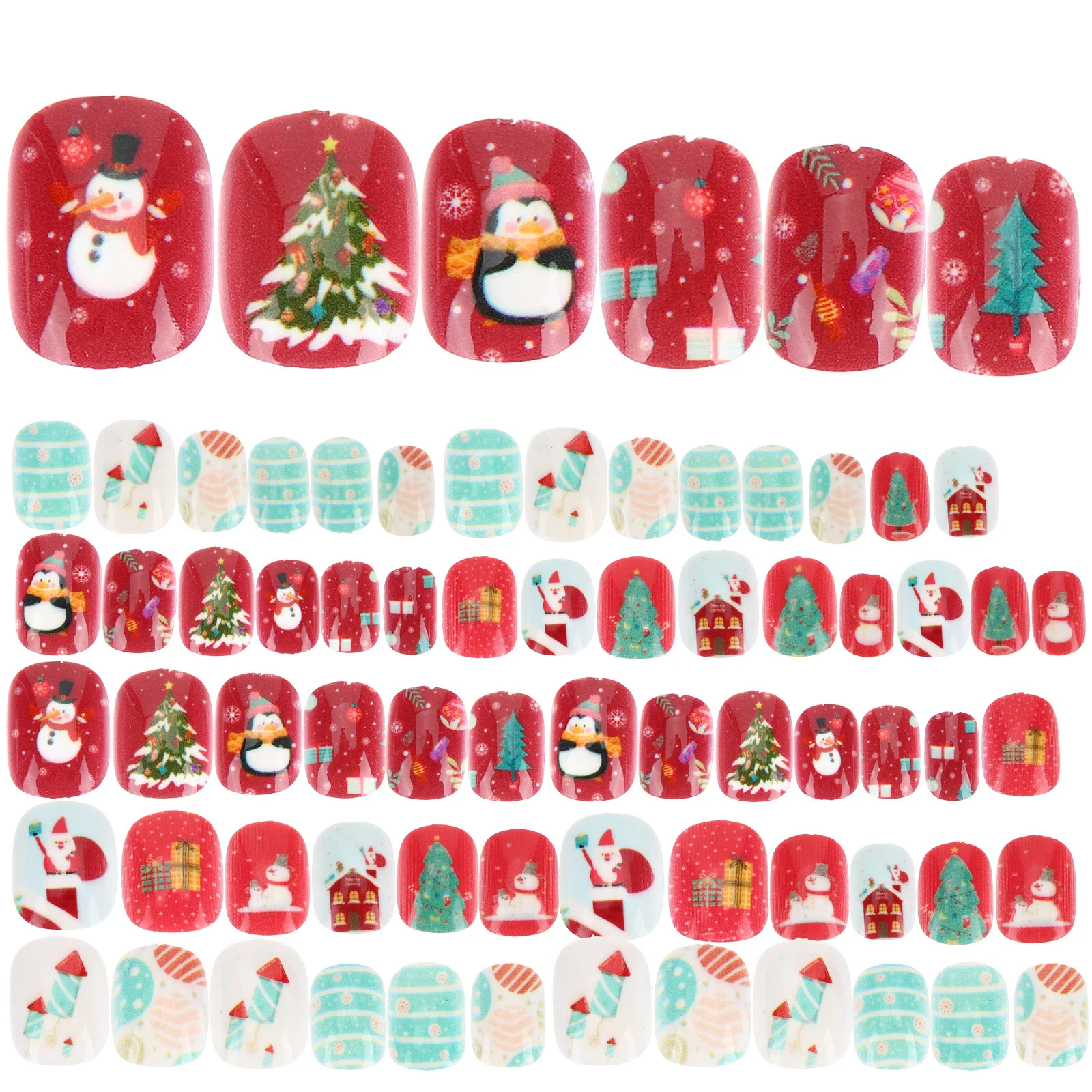 

3 Sets Christmas Children's Nails Detachable Fake Girl Decors Plastic Decorative False