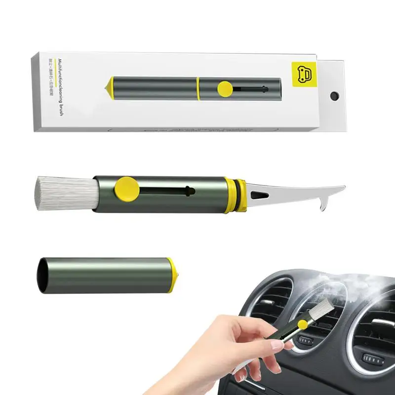 

Car Detailing Brushes Retracted Car Vent Cleaning Brush With Safety Hammer Car Duster Car Cleaning Tool Aircondition Outlet