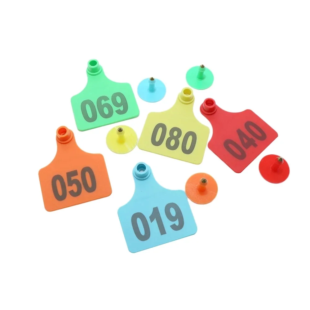 100 комплектов животных крупного рогатого скота коровы бирки для ушей со словами