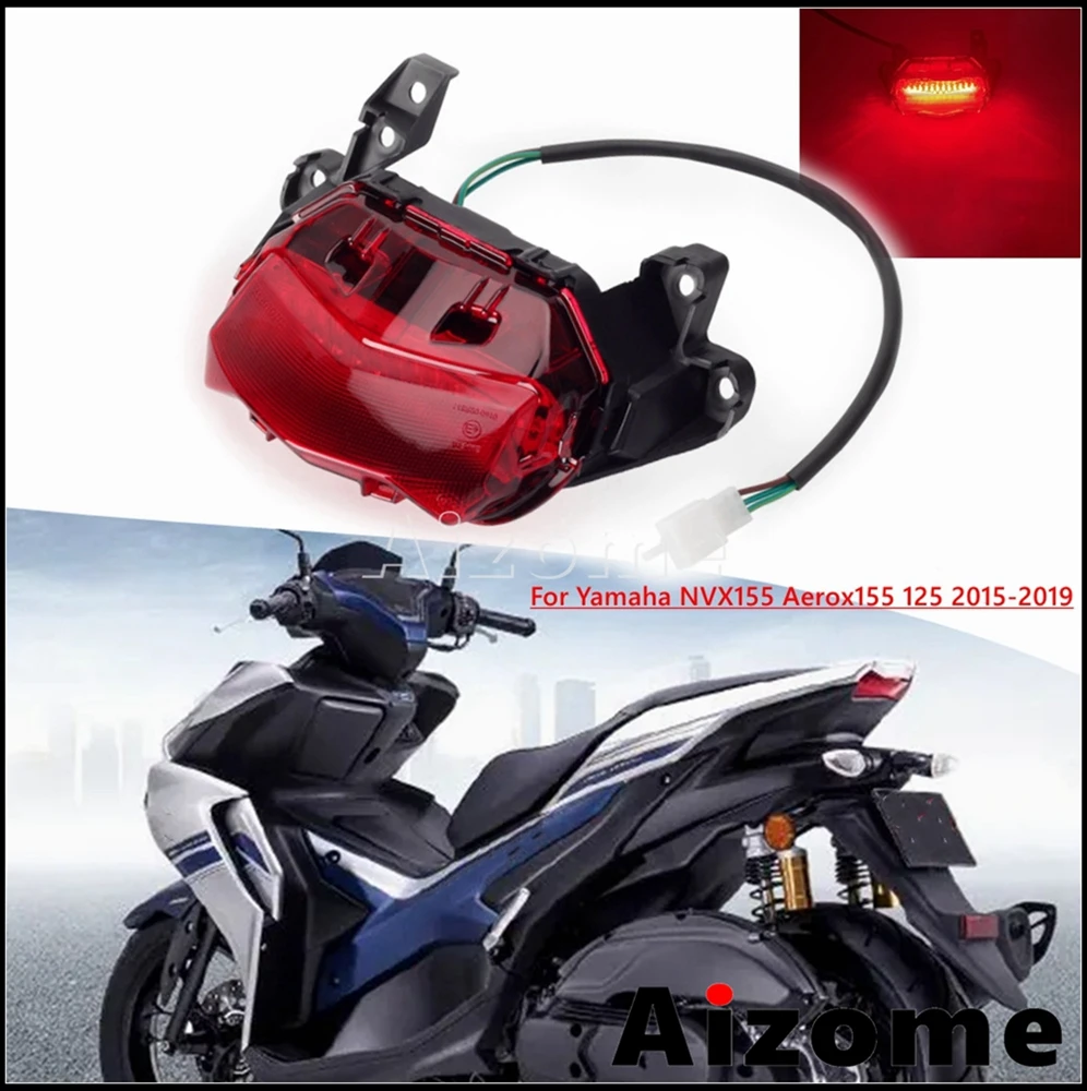 

Задние светодиодные задние фонари для Yamaha NVX155 Aerox155 125, стоп-сигнал E9 E-Mark 12 В 0,29 Вт 0,93 Вт, Встроенный задний фонарь для мотоцикла 2015-19