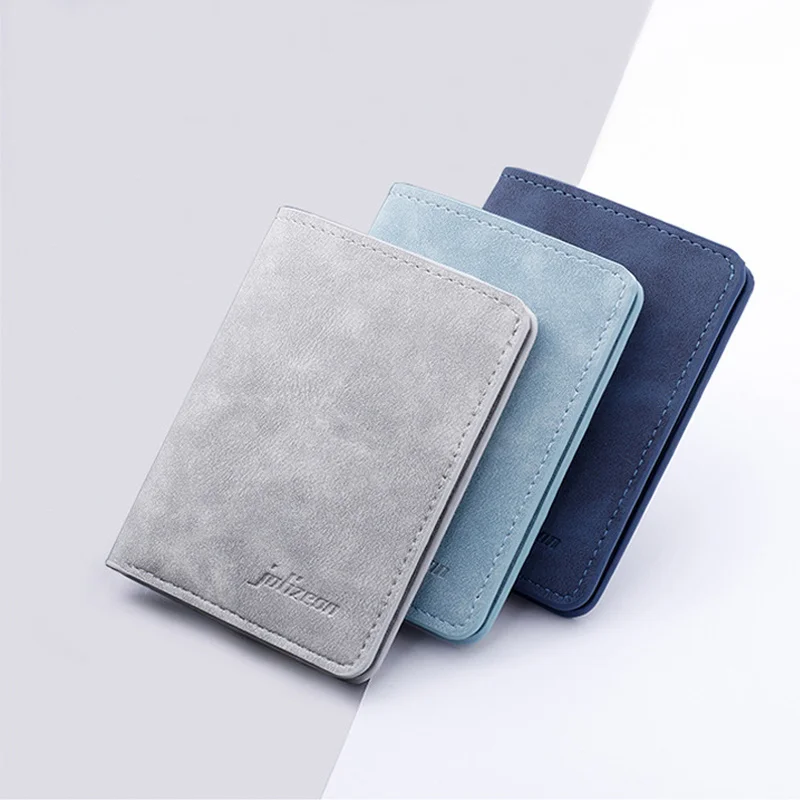 

New Style Mini Thin Men Wallet Card Holder Purse Coin Pouch Card Holder Short Vertical PU Leather Wallet Change Money Pouch