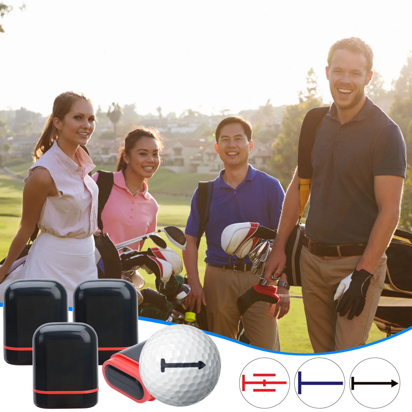 

1 шт. штамп для мяча для гольфа маркер печать Быстросохнущий пластиковый многоцветный аксессуар для гольфа символ для игры в гольф подарок