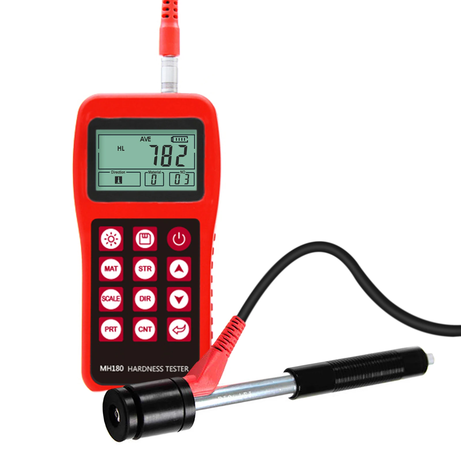 

Mitech MH180 Portable Handheld Leeb Hardness Meter 170~960 HLD 100 Group Data Memory EL Background Light Support Micro printer