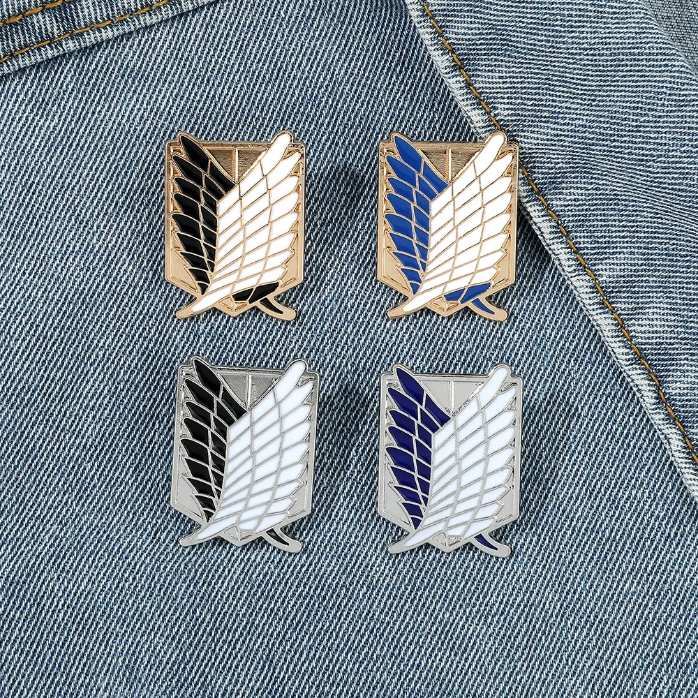 

Japanese Anime Attack ON Titan Enamel Pin Eren Jaeger Mikasa Ackerman Jiyuu No Tsubasa Cartoon Brooch Fashion Lapel Badge Gifts