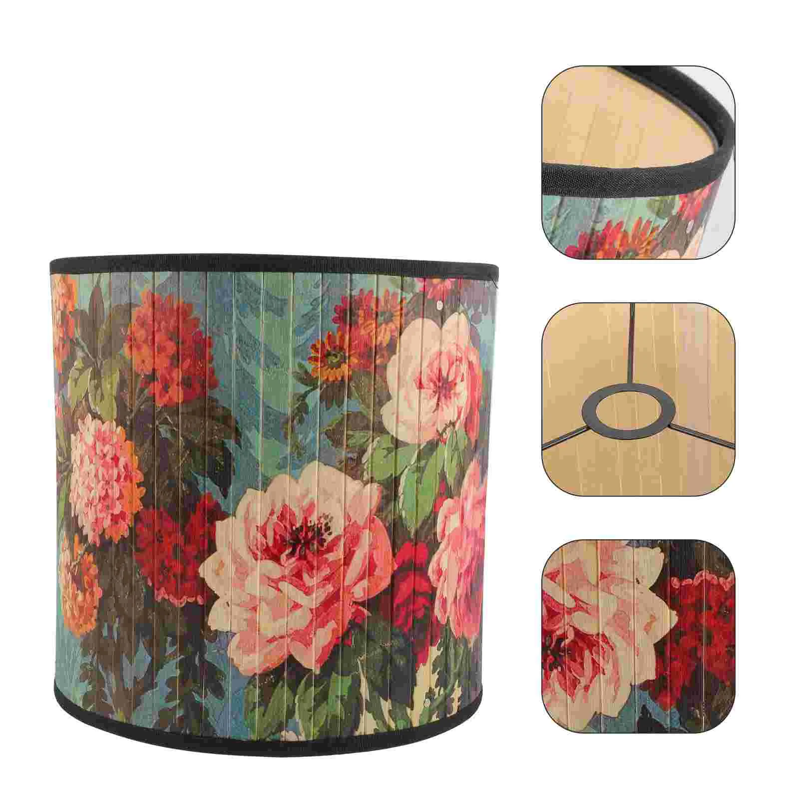 

Wear-resistant Lamp Shade Hanging Light Cover Flowers Delicate Exquisite Pattern Lampshade Bamboo Decorative