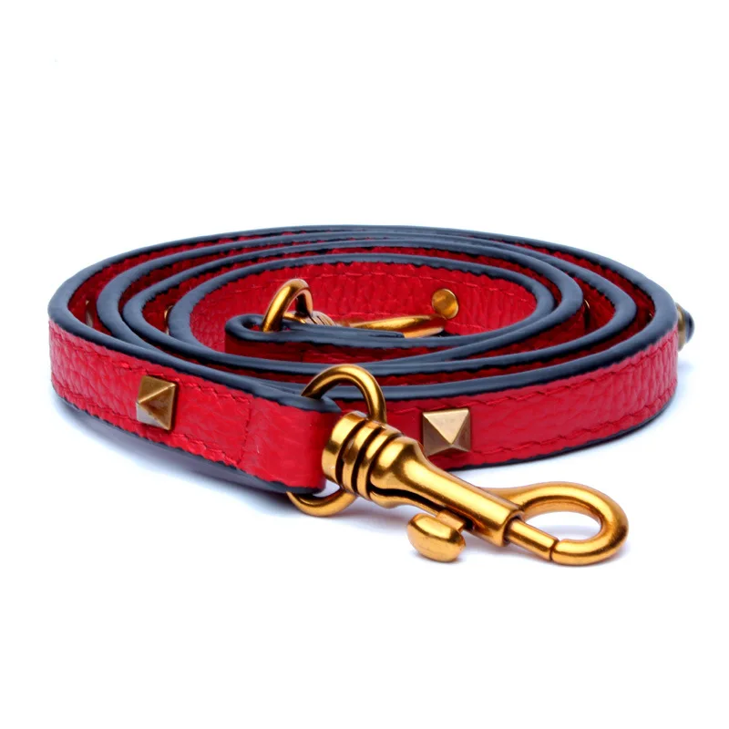 

MJ Leather Shoulder Strap Colorful Rivet Bag Strap Studs Genuine Leather Shoulder Straps for Handbags Messenger Bags Clutches