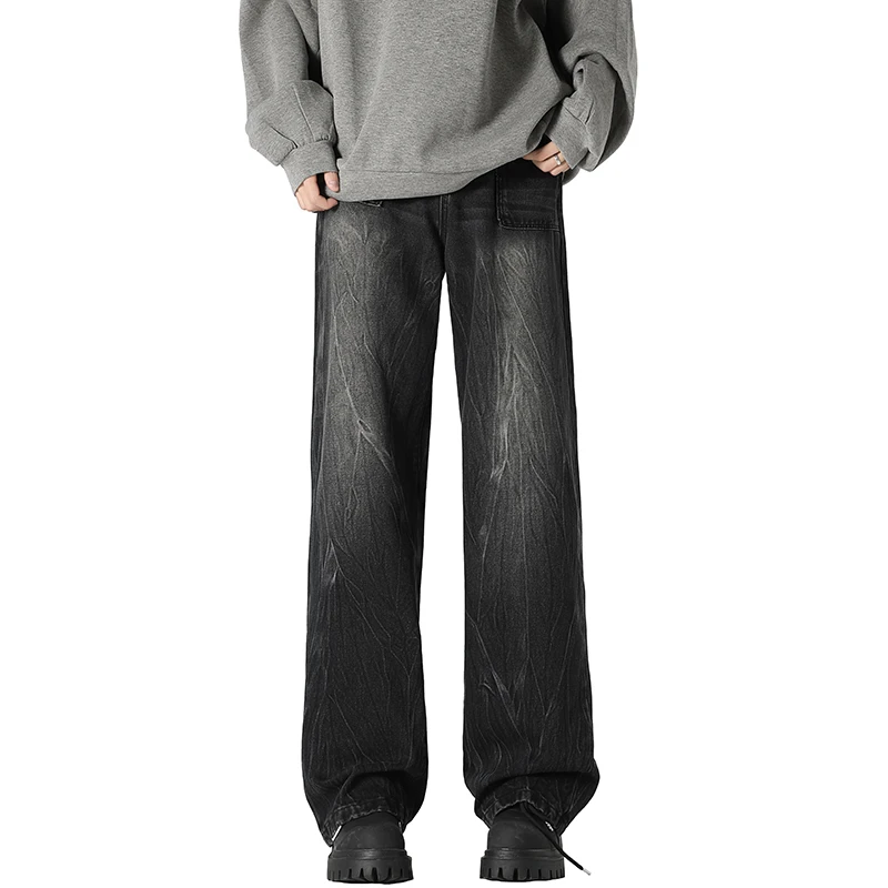 Популярная одежда в Корейском стиле уличная новые джинсы с широкими штанинами