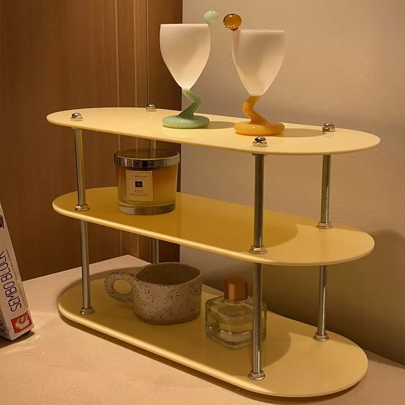 

Desktop Acrylic Storage Rack Double Layer Cosmetic Kitchen Bathroom Multifunction Simple Storage Rack Wall Shelf Desktop storage