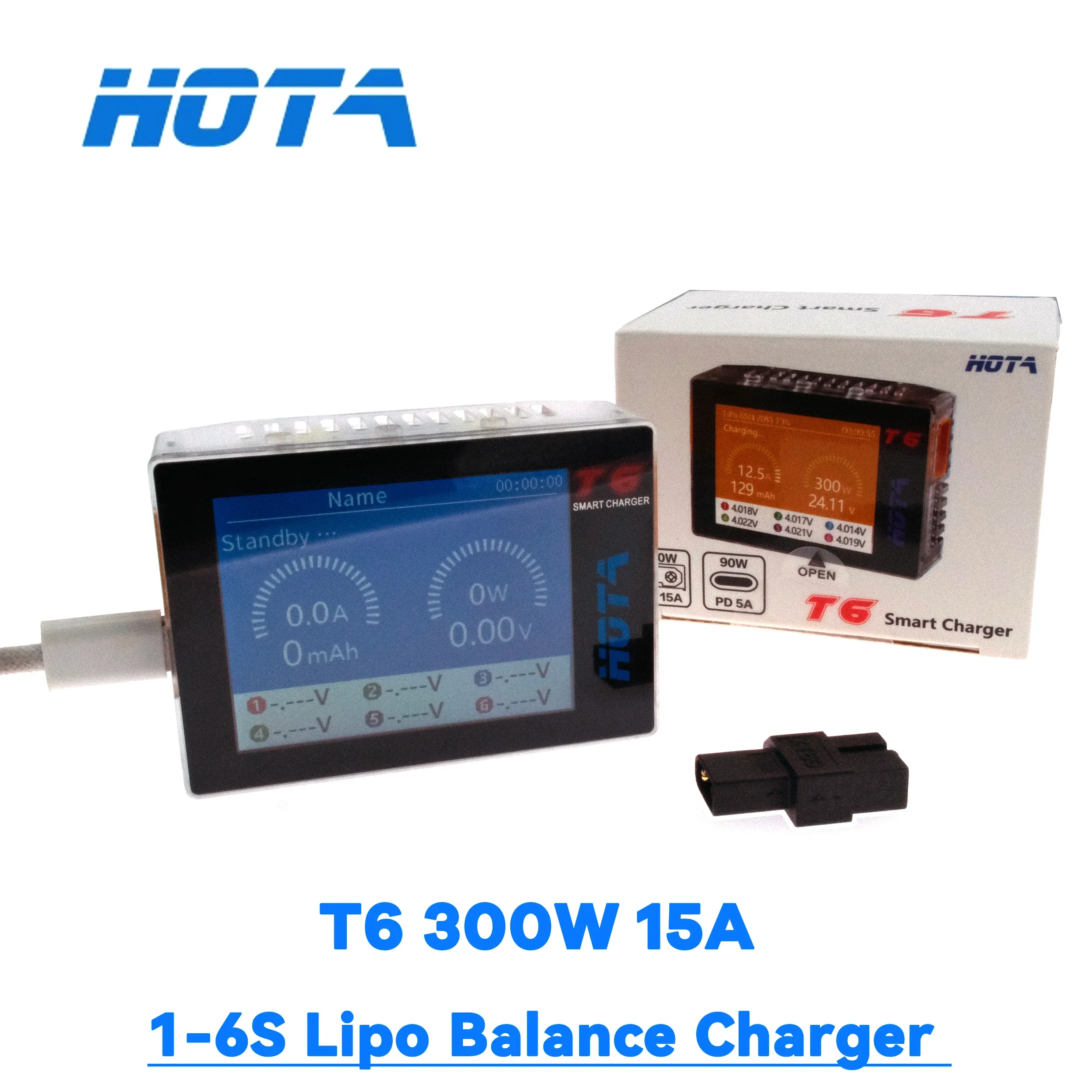 Балансирующее зарядное устройство HOTA T6 300 Вт 15 А 1-6S для Lipo разрядник PD 90 5 H24