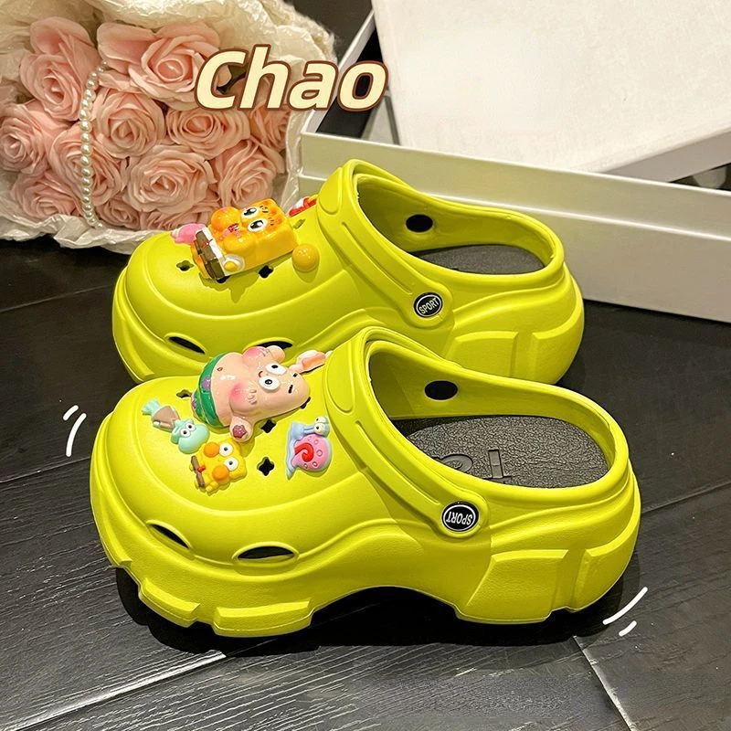 Сандалии с открытым носком и нескользящей подошвой толстая подошва Губка Боб