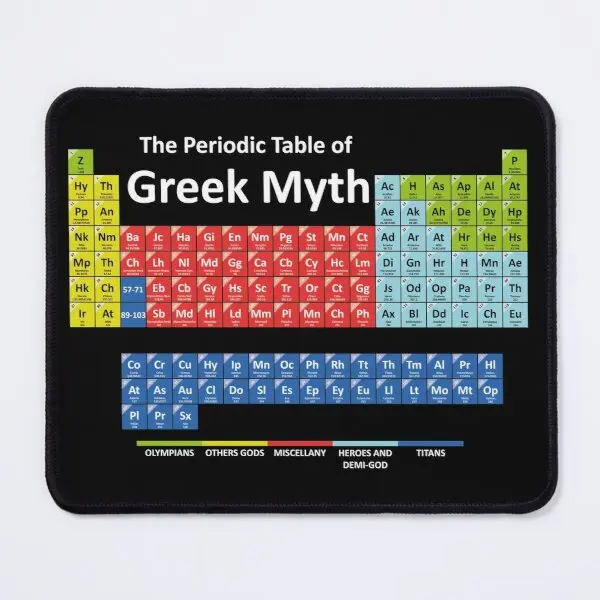 

Periodic Table Of Greek Mythology Mouse Pad Gamer Play Gaming Printing Mens Keyboard Desk Table Mat Carpet Anime Computer