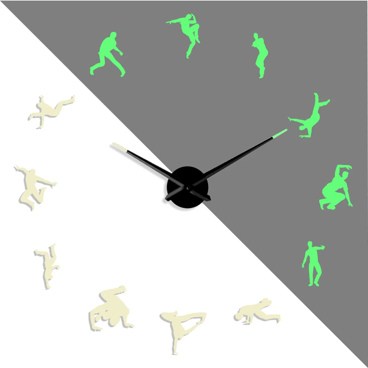 

Street dance DIY creative Different Frameless Luminous Wall Clock Home Decor Modern lovers gifts