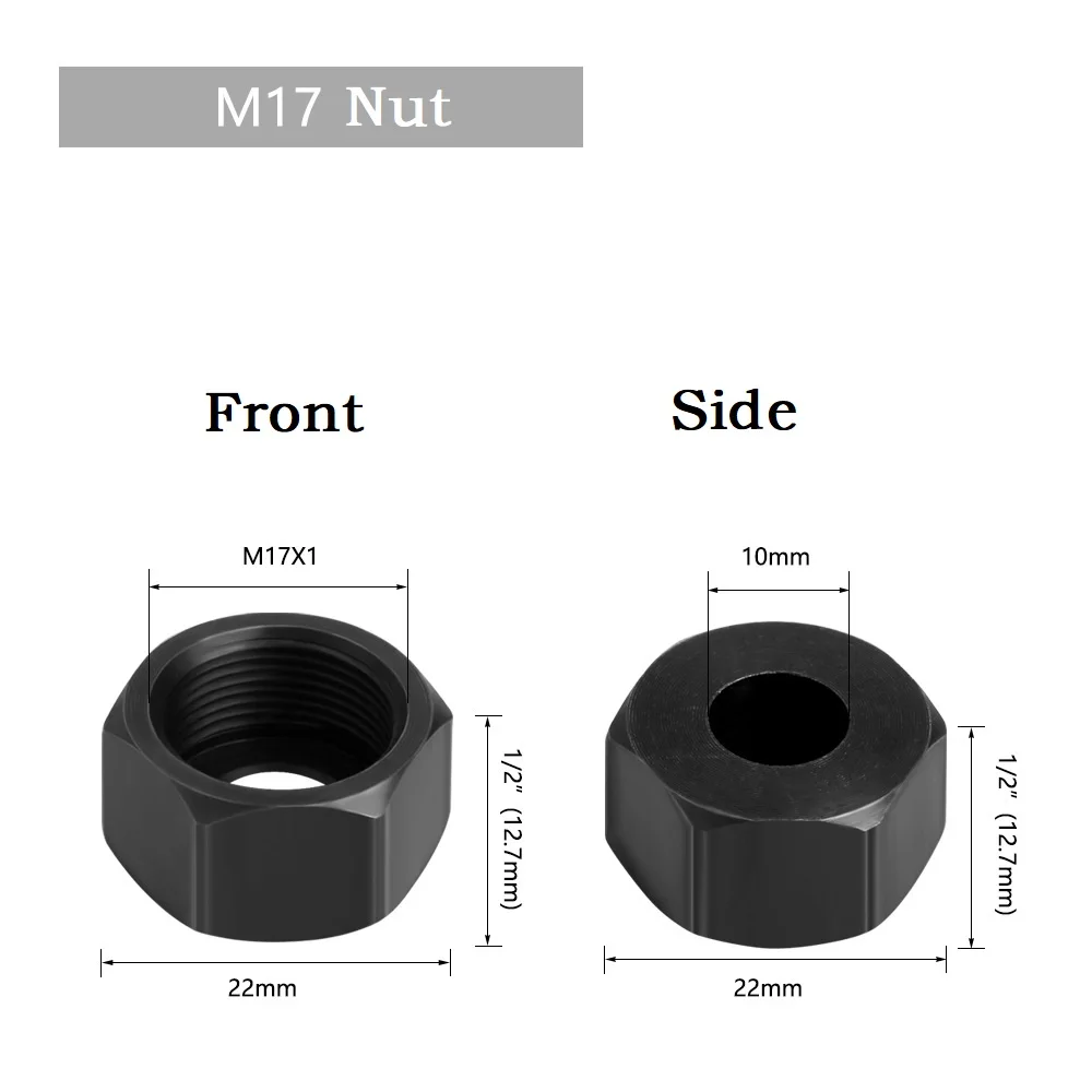 

M17 6mm 6.35mm 8mm Collet Chuck Adapter With Nut Engraving Trimming Machine Chucks Electric Router Bit Collets