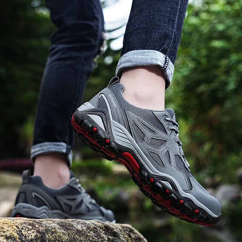 Summer Non-slip Hiking Shoes Men Women Breathable Mens Walking Sneakers Comfortable Climbing Sports Shoes Women Large Size 36-46