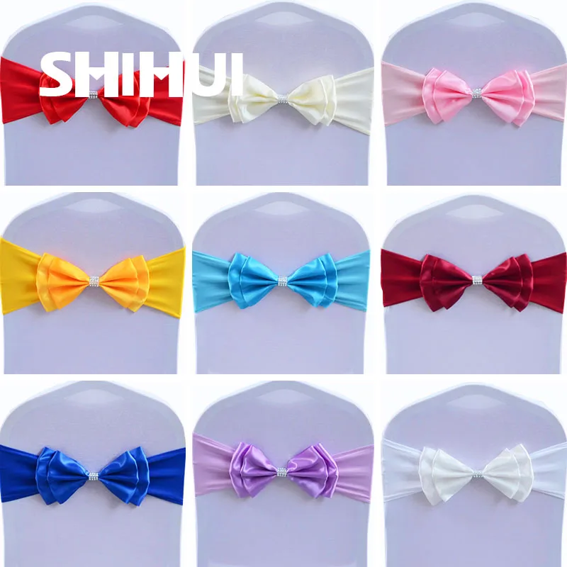 

Chair Sashes Tie Satin Knot Cover Back Cute Butterfly Ribbon Belt Bow For Banquet Wedding Party Event Kindergarten Decoration