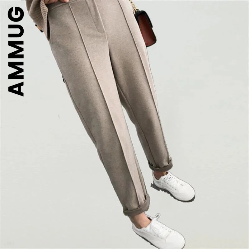 

Ammug Trousers Women Pants New Soft Long Chic Pant Plus Size Pencil Elastic Hip Quality Pants For Women Female Women's Pants