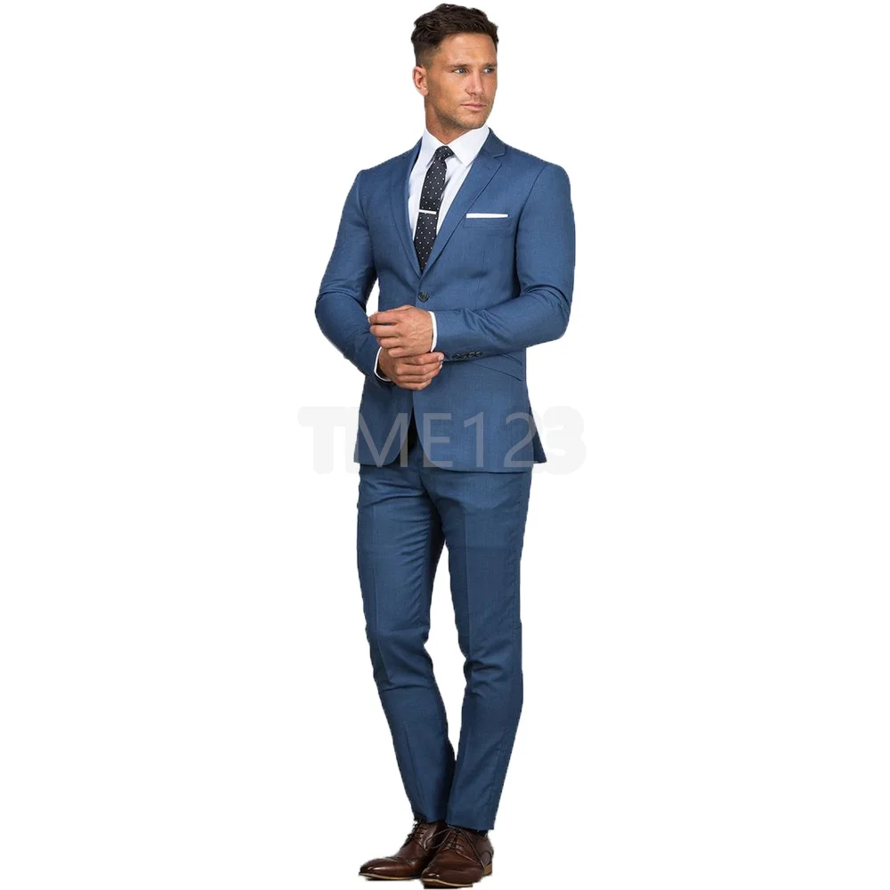 (Jacket+Pant) Boutique Fashion Lattice Formal Business Men's Suit Groom Wedding Dress Show Party Show Prom Male Suit Custom Made
