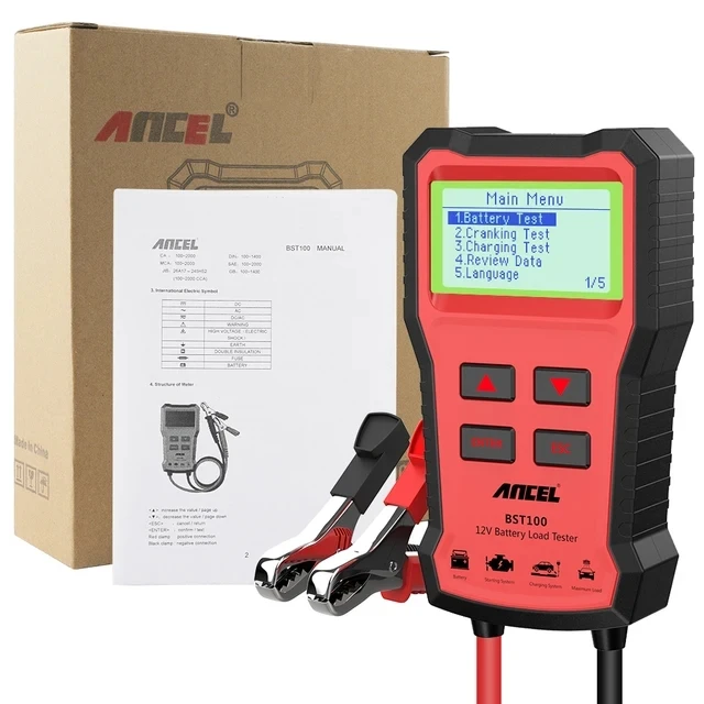 

ANCEL BST100 12 В автомобильный мотоциклетный аккумуляторный тестер 100-2000 CCA цепь зарядки от запутывания автомобильный аккумуляторный систем анализатор тестер