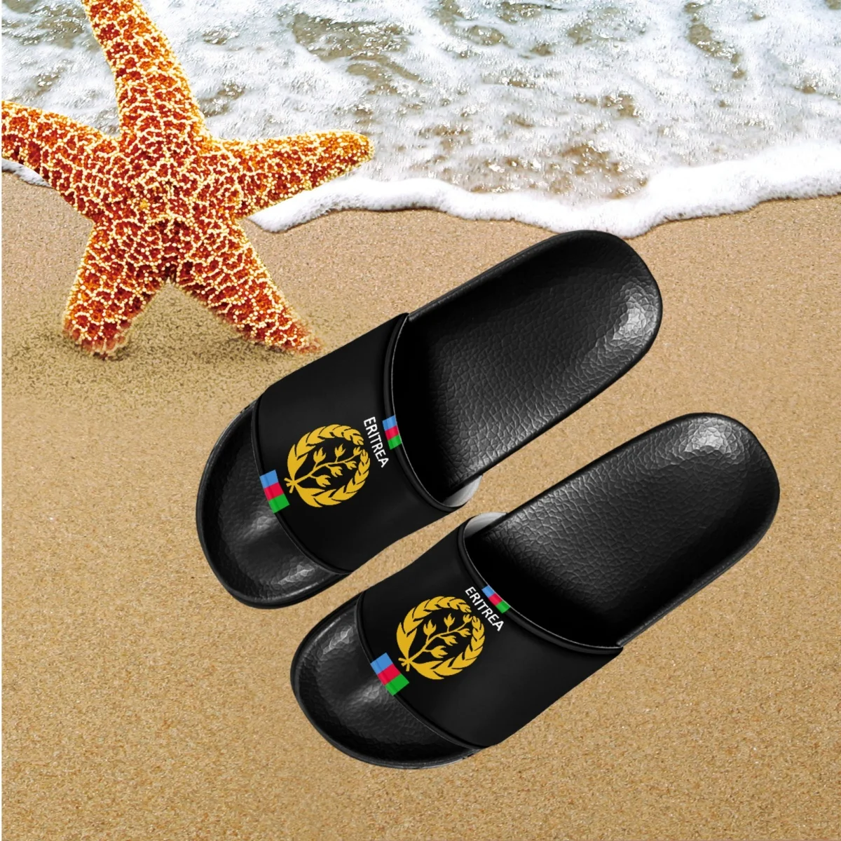 

Ethiopian Flag Thick Sole Summer Women Slippers Beach Slides Bathroom Girls Anti-Slip Slipper Soft Fashion Ultra-Light Sandals