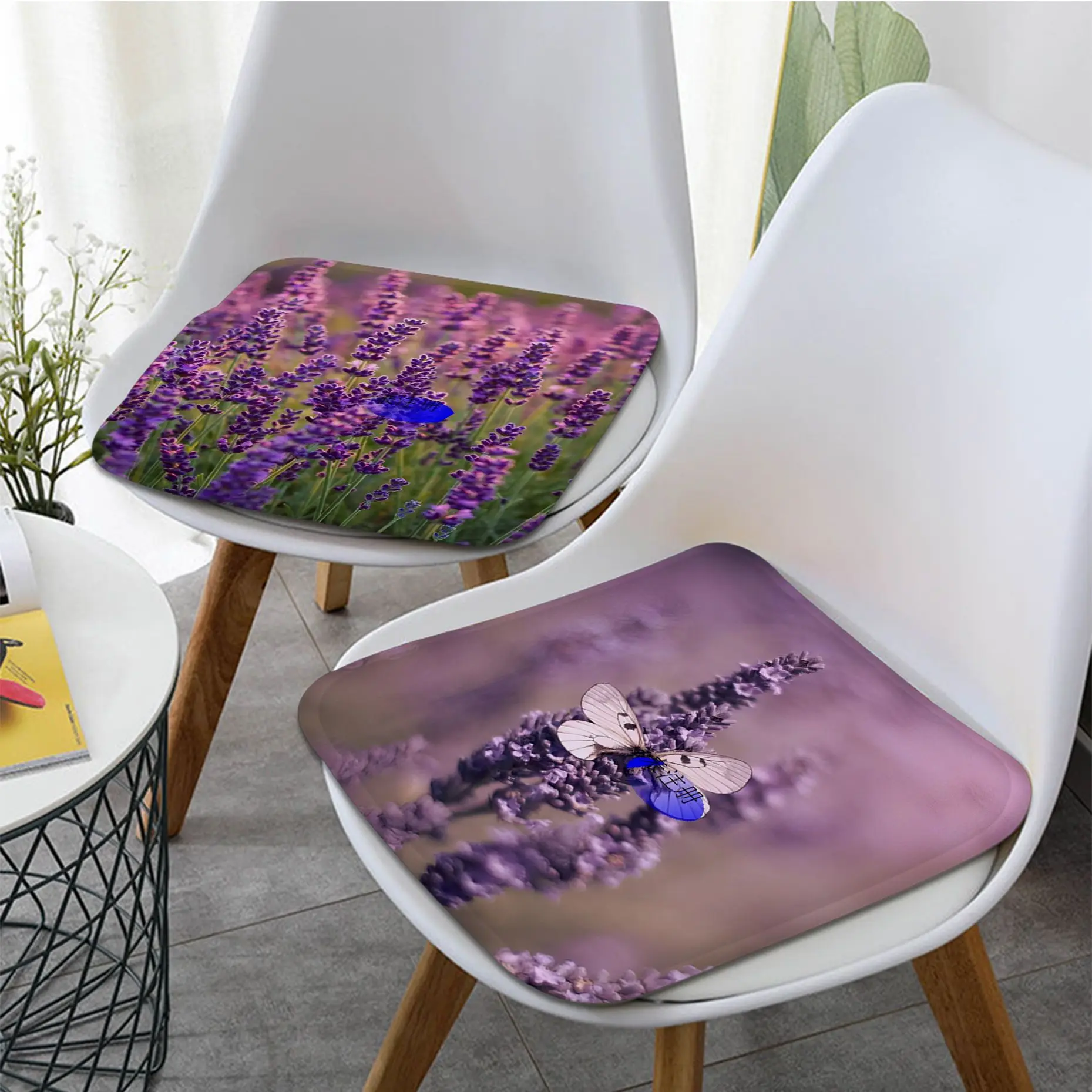 

Modern Painting Provence Purple Lavender Tie Rope Sofa Mat Room Table Chair Cushion Unisex Fashion Anti-slip Chair Mat Pad