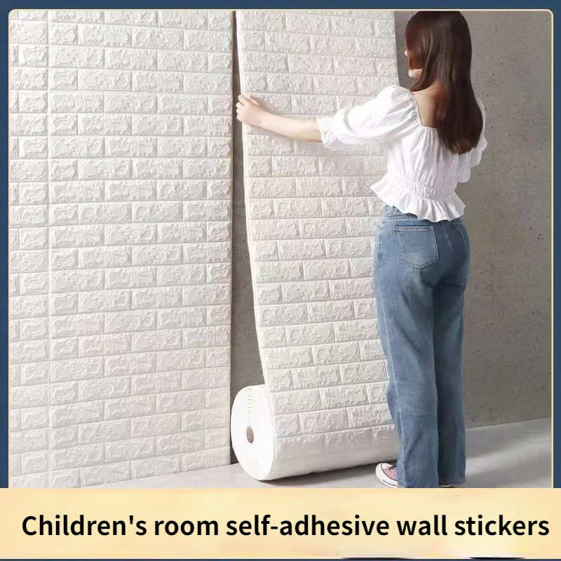 

10m Long Home Decor 3D Wall Sticker Imitation Brick Bedroom Waterproof Self-adhesive DIY Wallpaper For Living Room TV Backdrop