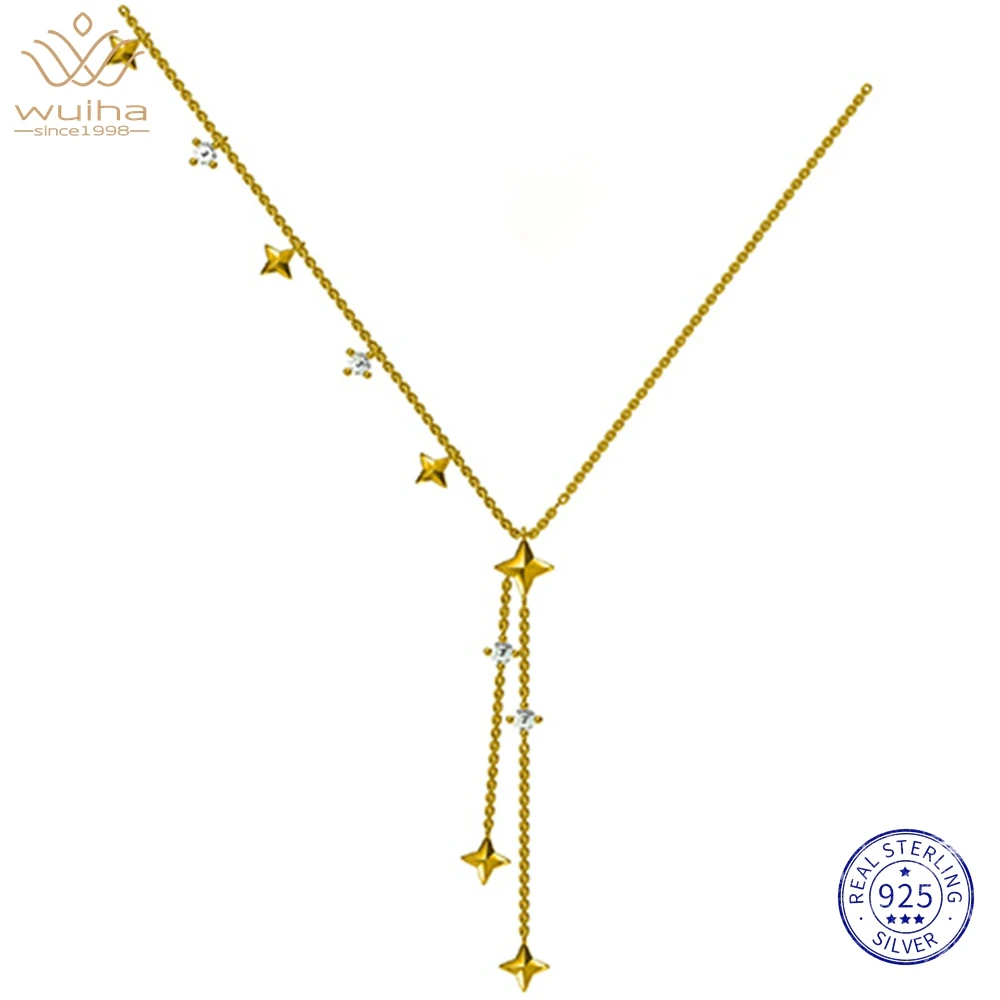 WUIHA 18-каратное позолоченное серебро 925 пробы лабораторный сапфир драгоценный