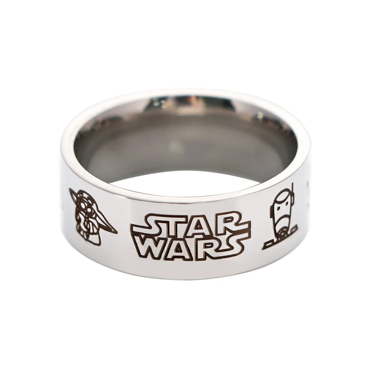 

Star Wars Stainless Steel Ring Men's Woman Cute Ring Titanium Steel Laser Custom Ring Jewelry Gifts for Fans Memorial Day