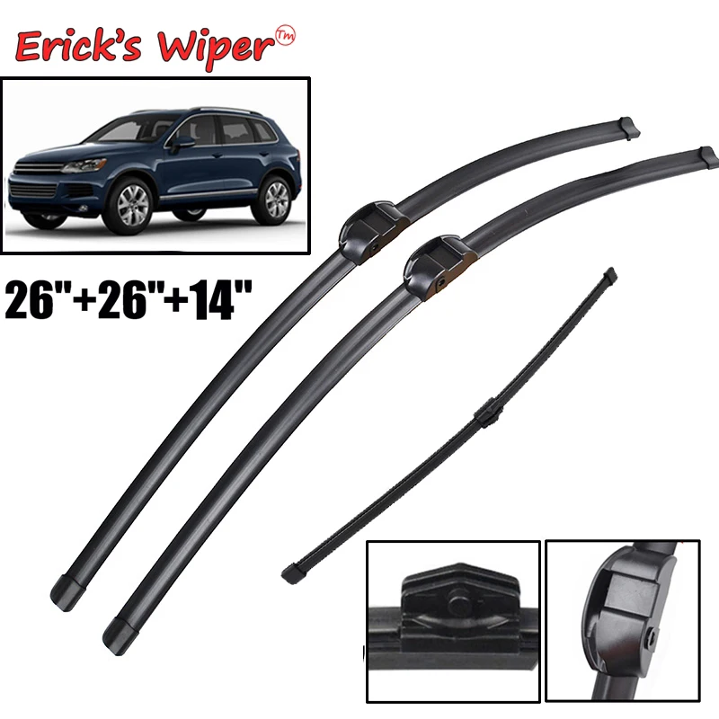 

Стеклоочиститель Erick's LHD, передние и задние щетки стеклоочистителя для VW Touareg 2010-2017, лобовое стекло, ветровое стекло, щетки от дождя 26 "+ 26" + 14"