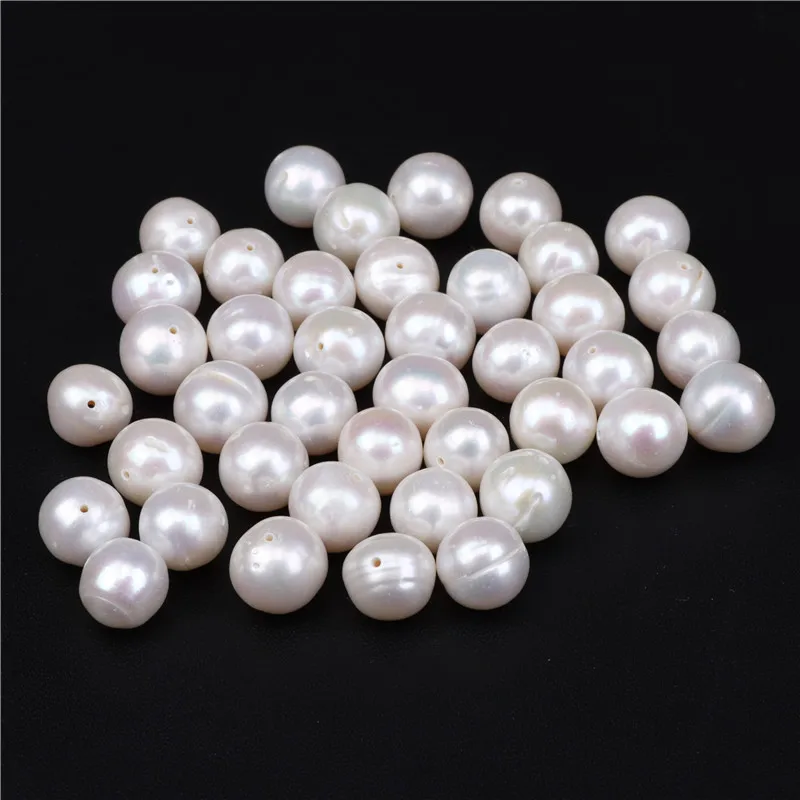 

10pcs/lLot Big Natural Pearl Beads Near Round 10-11MM Freshwater Pearls Loose Beads For Jewelry Making DIY Wedding Accessories