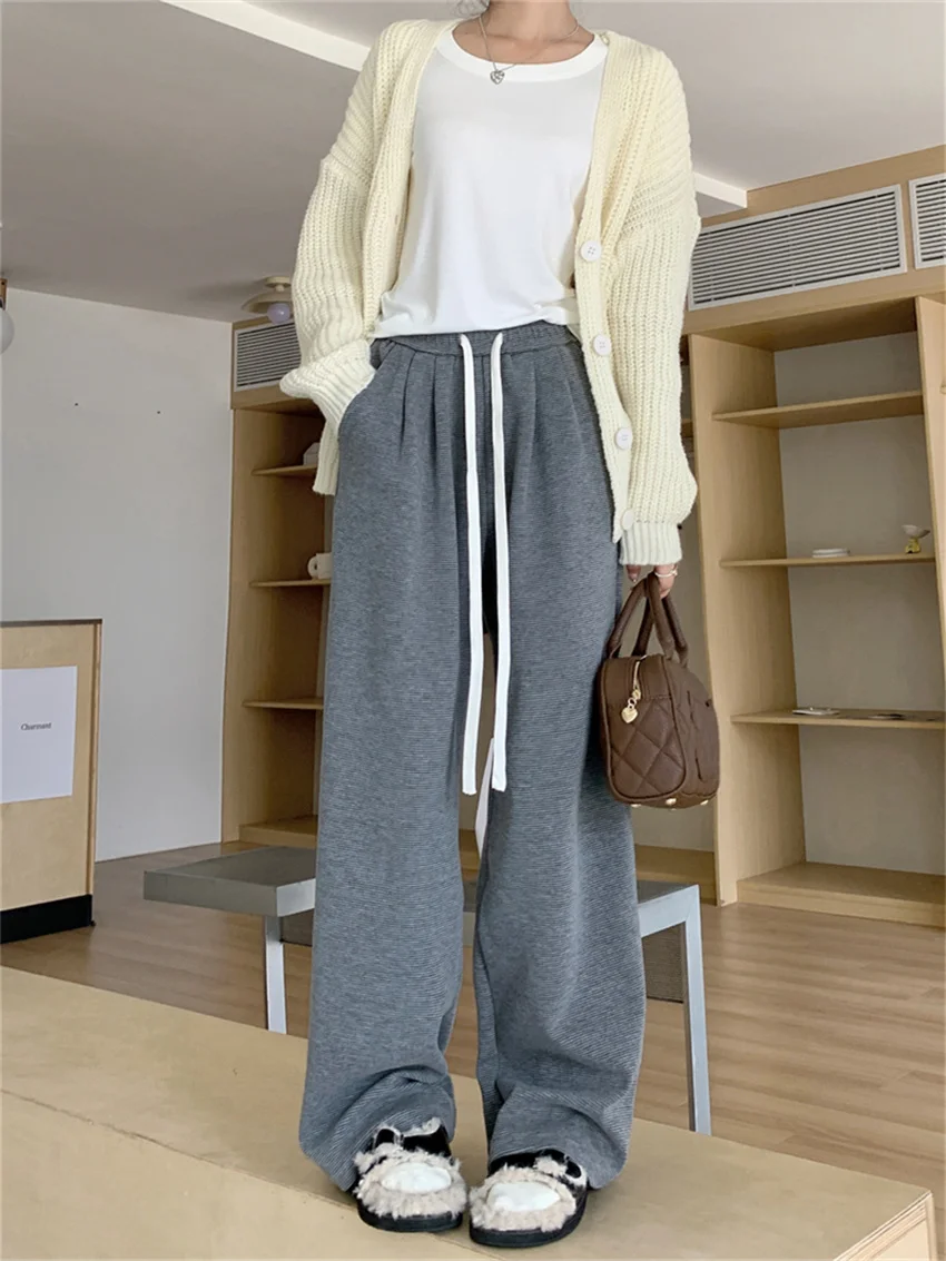 Брюки Alien Kitty женские Уборные повседневные спортивные полосатые офисные штаны