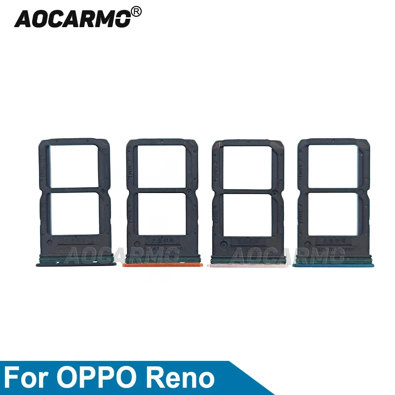 

Aocarmo For OPPO Reno Black Orange Green Pink Sim Card Tray MicroSD Slot Holder Replacement Parts