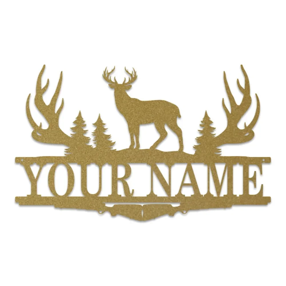 Бак Рога Сплит Знак с монограммой Охотничий лагерь Декоративный предмет Подарок