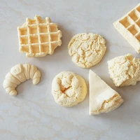 1pc large waffle candle silicone molds cookies croissant donut fruit leaf shape fragrance handmade candle making wax mold