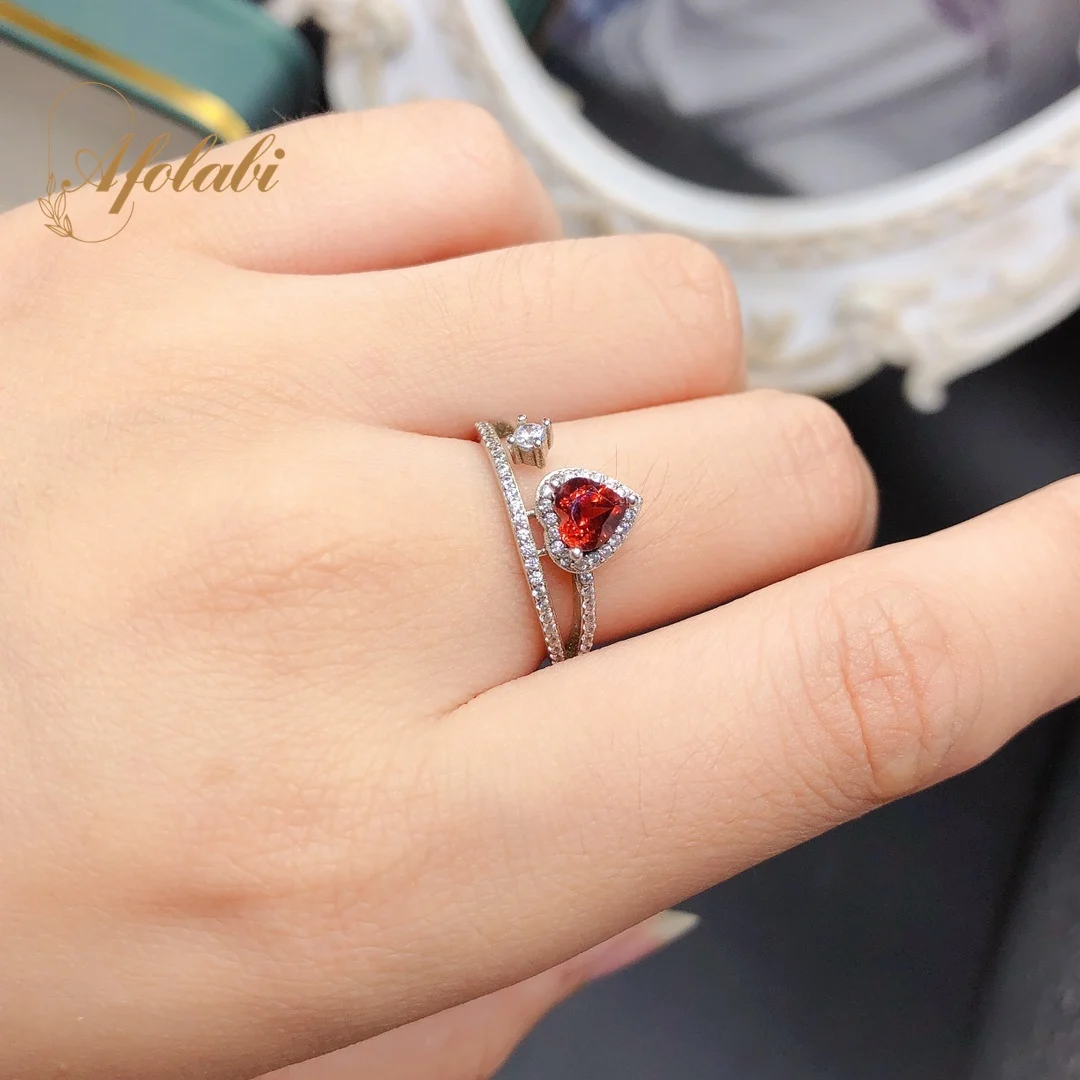 

Ювелирные изделия, кольцо с гранатом для женщин, серебряные кольца с драгоценным камнем 6*8 мм