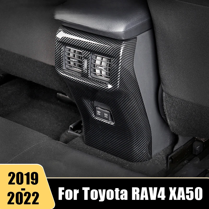 

For Toyota RAV4 XA50 2019 2020 2021 2022 2023 RAV 4 XA 50 Car Rear Row Air Conditioner Vent Outlet Trim Sticker Cover Accessori
